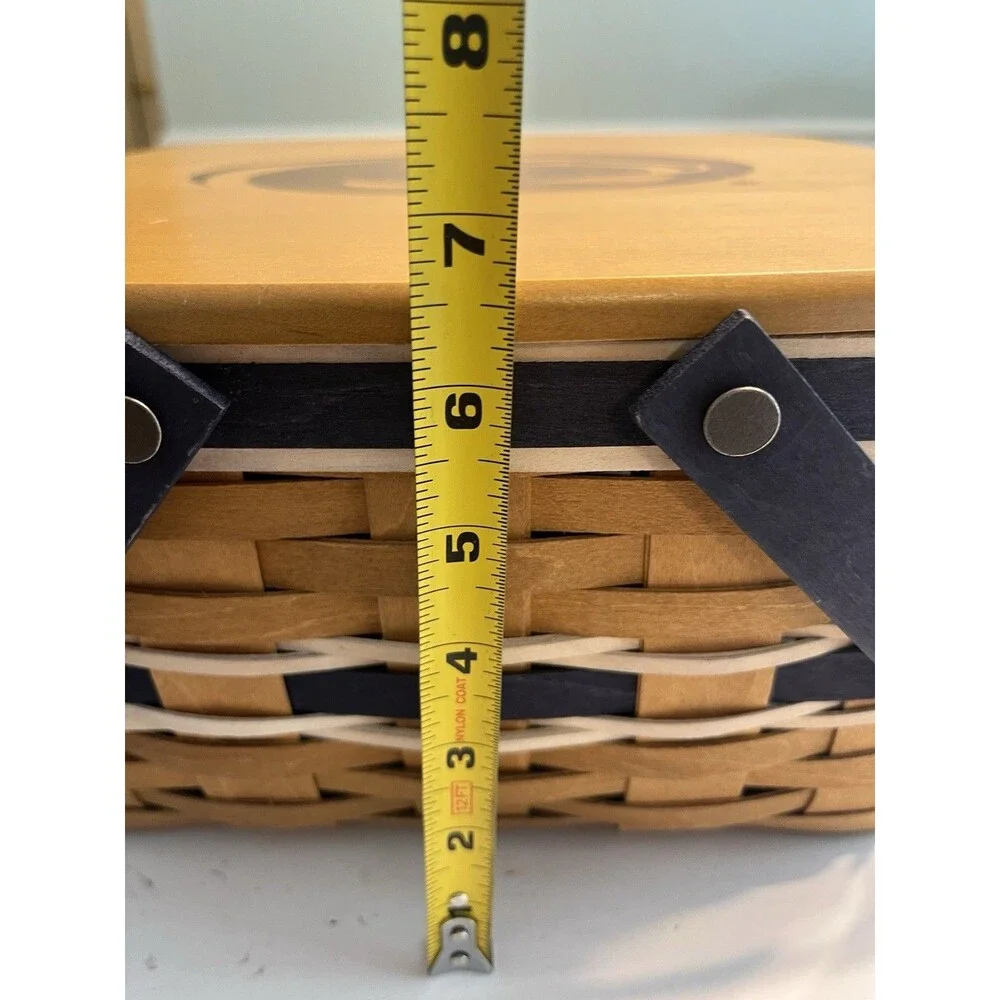 Longaberger Penn State Cake Basket Protector Riser Lid Blue Double Swing Handles